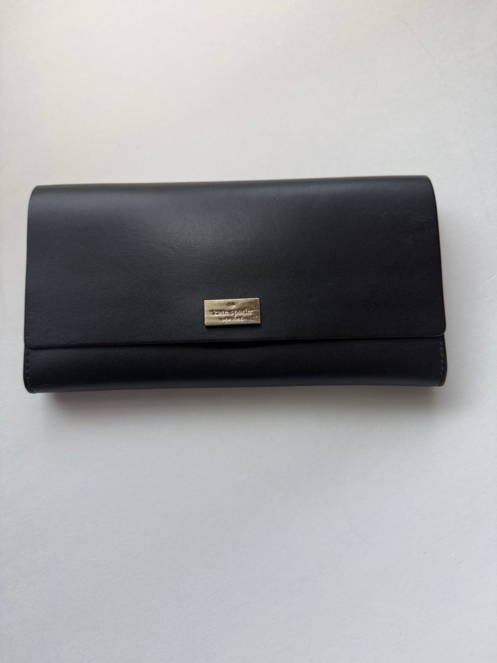 kate spade Arbor Hill Black Leather Wallet pink interior